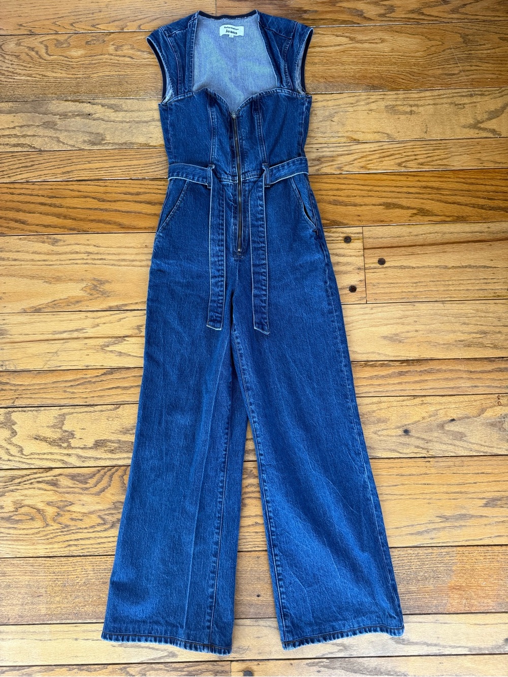 Reformation Calypso Wide Leg Denim Jumpsuit Moonstone - Size 2 - Picture 6 of 13